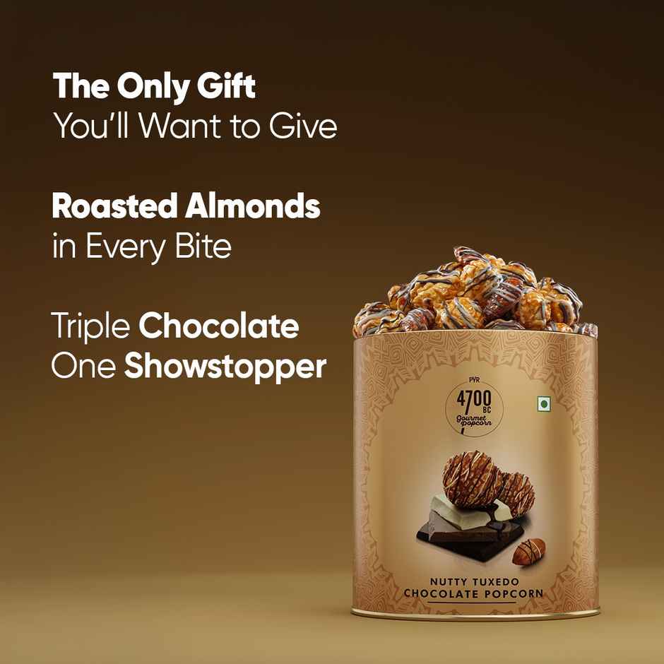 4700BC Nutty Tuxedo Chocolate Gourmet Popcorn Tin