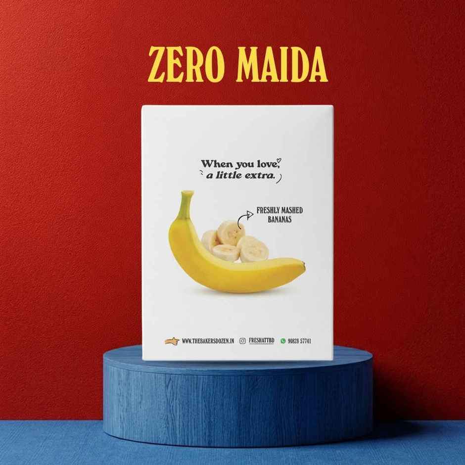 The Baker's Dozen Banana Cake Zero Maida | Whole Wheat | Fruit Cake | Zero Palm Oil | Clean Label