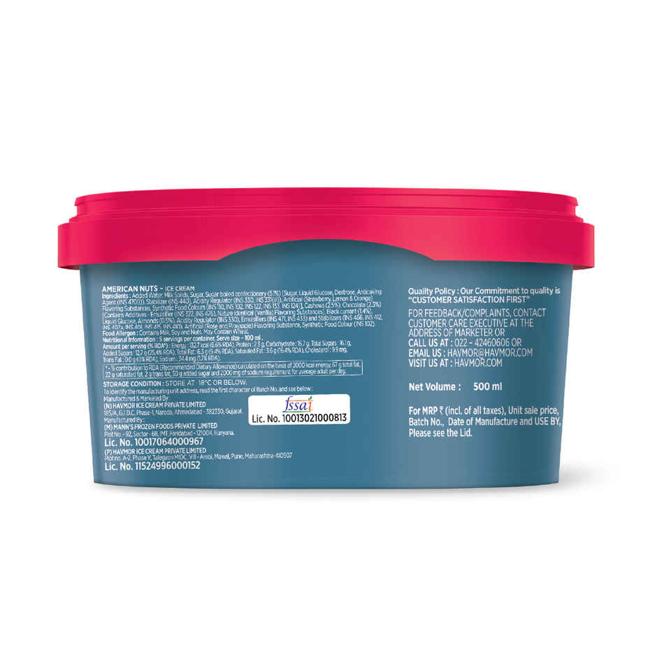Havmor American Nuts Ice Cream tub