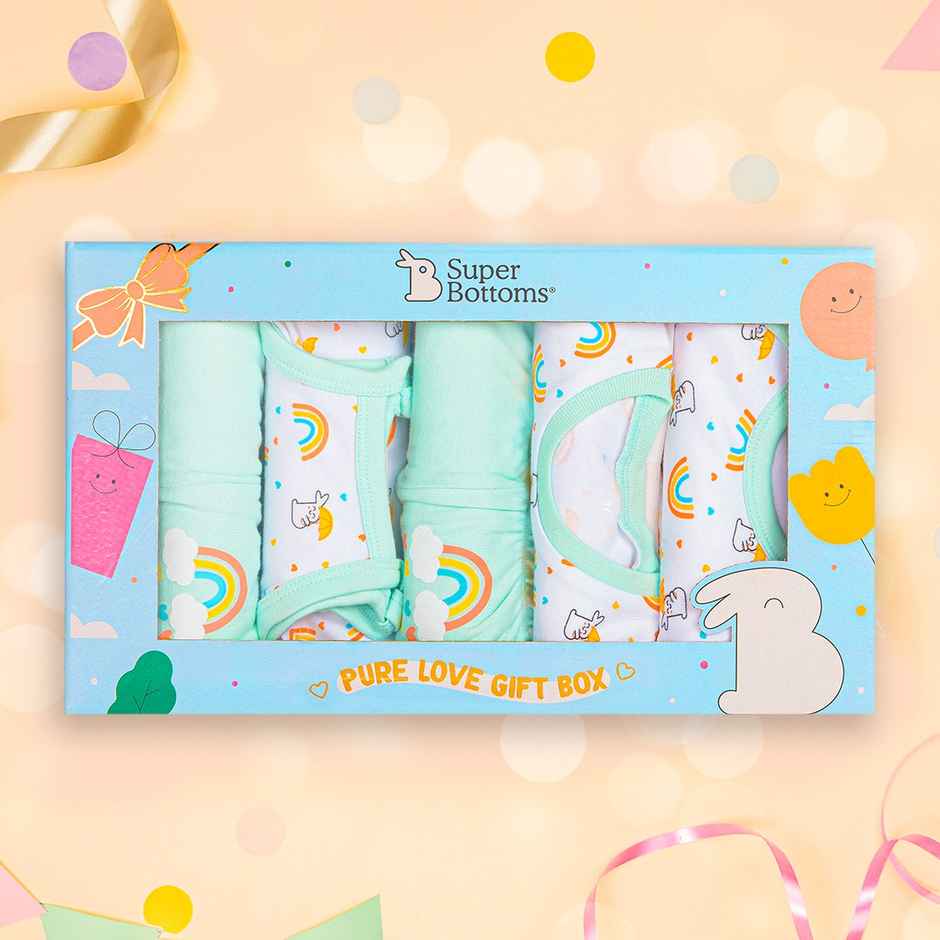 SuperBottoms Pure Love Gift Set For Newborn (0-6 Months) Boys & Girls