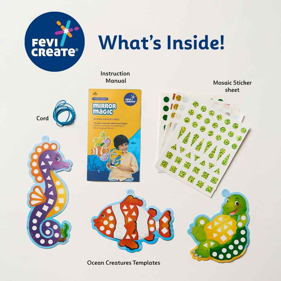 Fevicreate Ocean Adventures Sticker Craft Kit | Birthday Return Gifts for Kids | 3+ Years