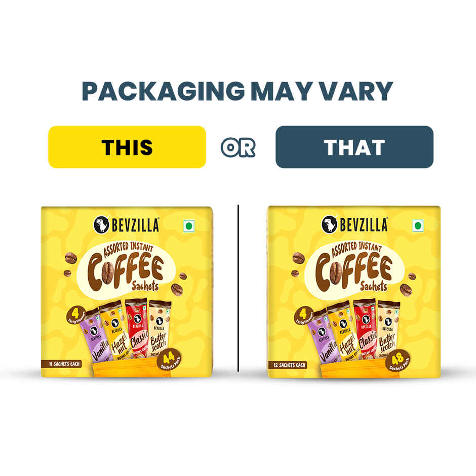 Bevzilla Assorted Flavoured Instant Coffee Powder Sachets