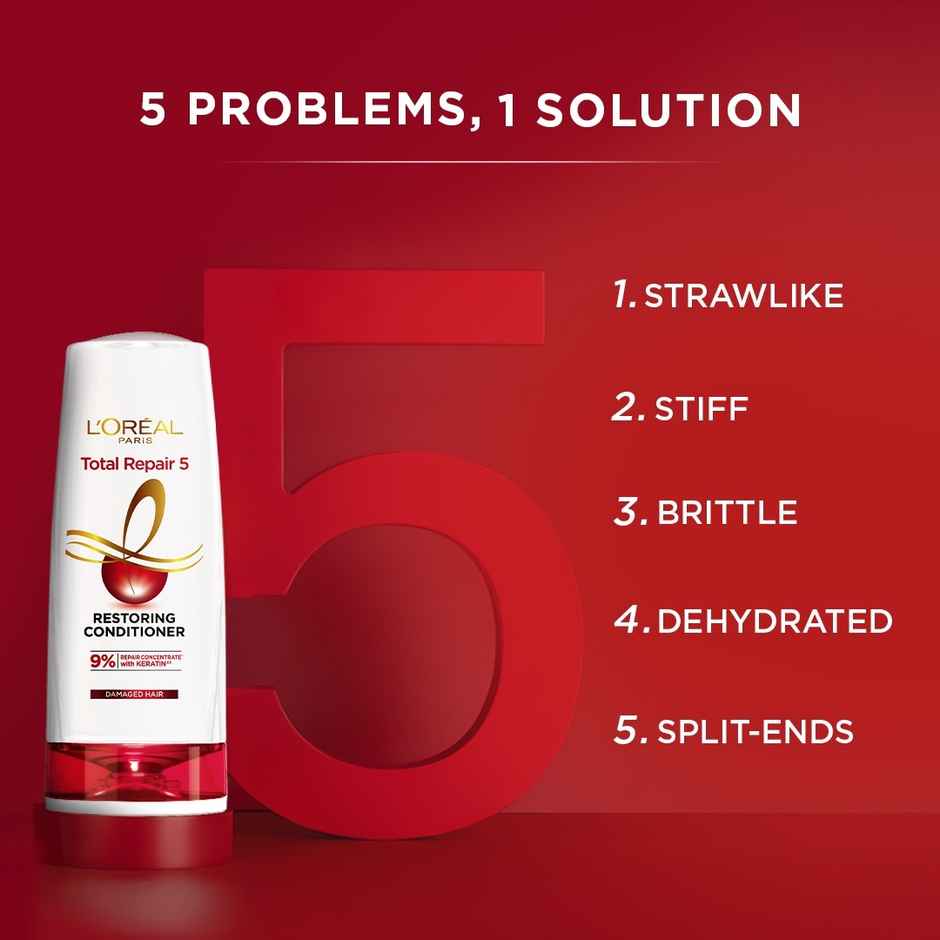 L'Oreal Paris Total Repair 5 Restoring Conditioner With Keratin XS For Damaged Hair