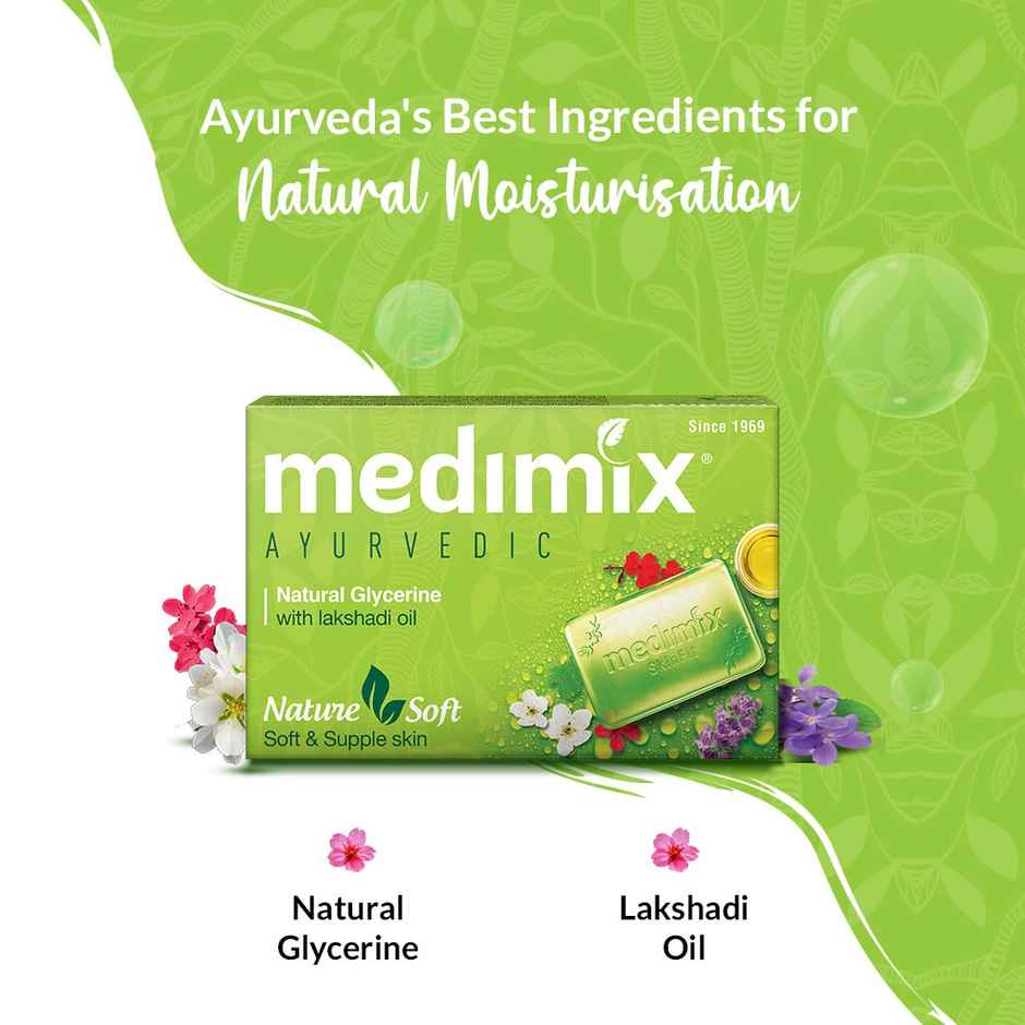 Medimix Ayurvedic Natural Glycerine with Lakshadi Oil Pack of 5