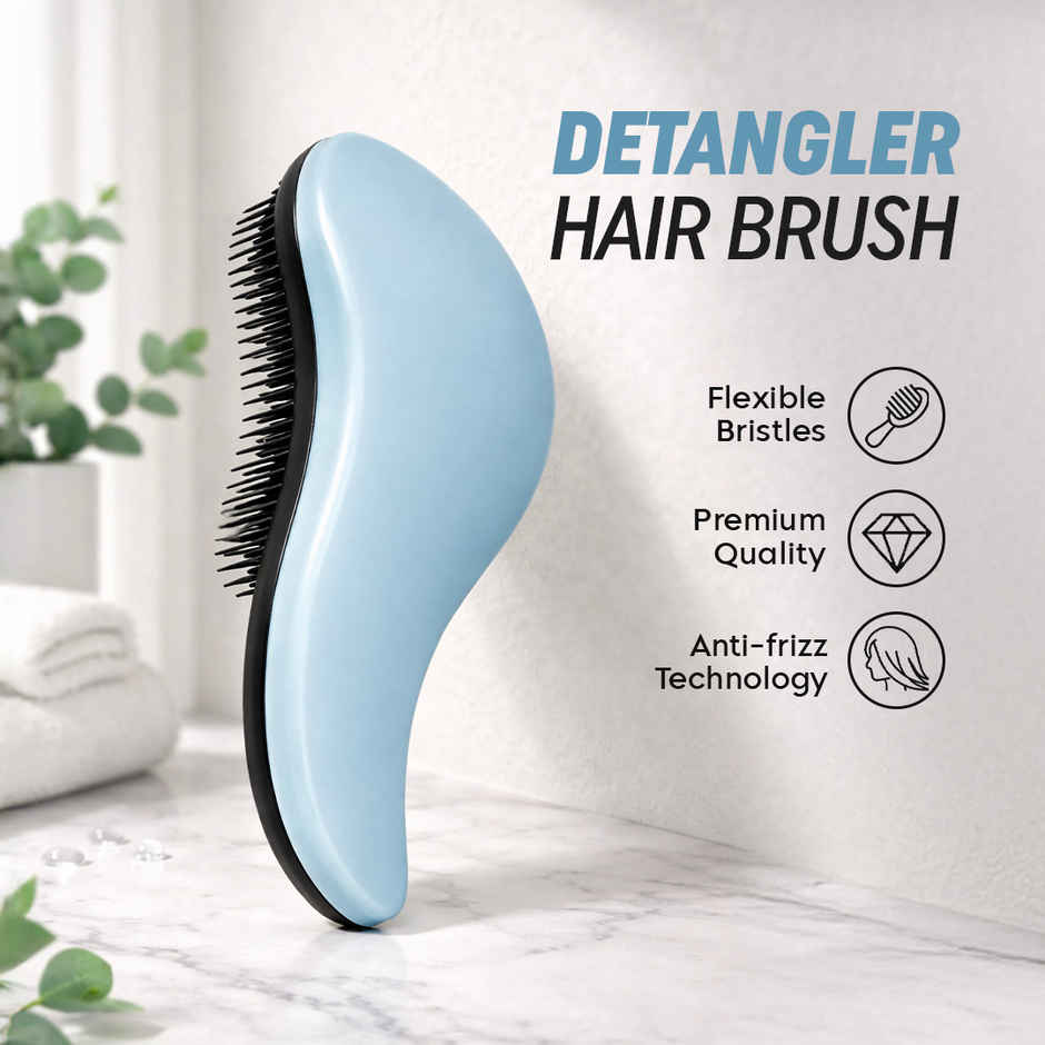 Gleva Detangler Hair Brush for Curly Wavy & Straight Hair Flexible Bristles For Unisex