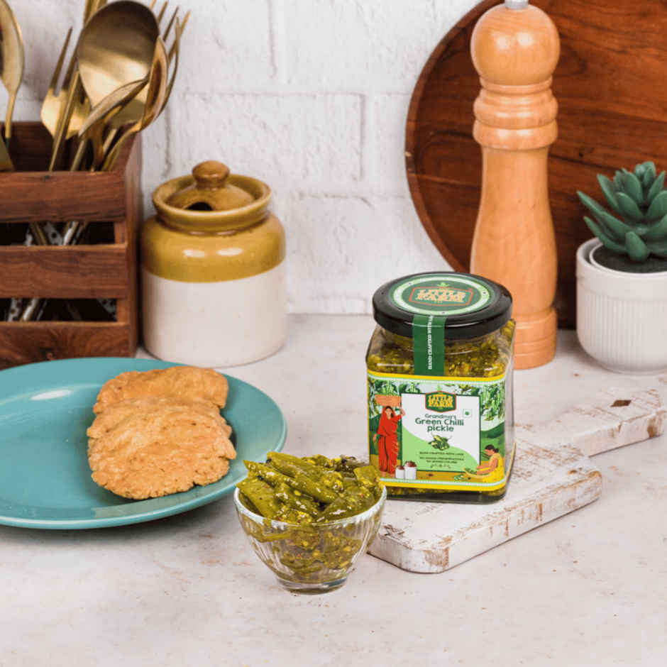 The Little Farm Co. Green Chilli Pickle Achaar | No Added Preservatives