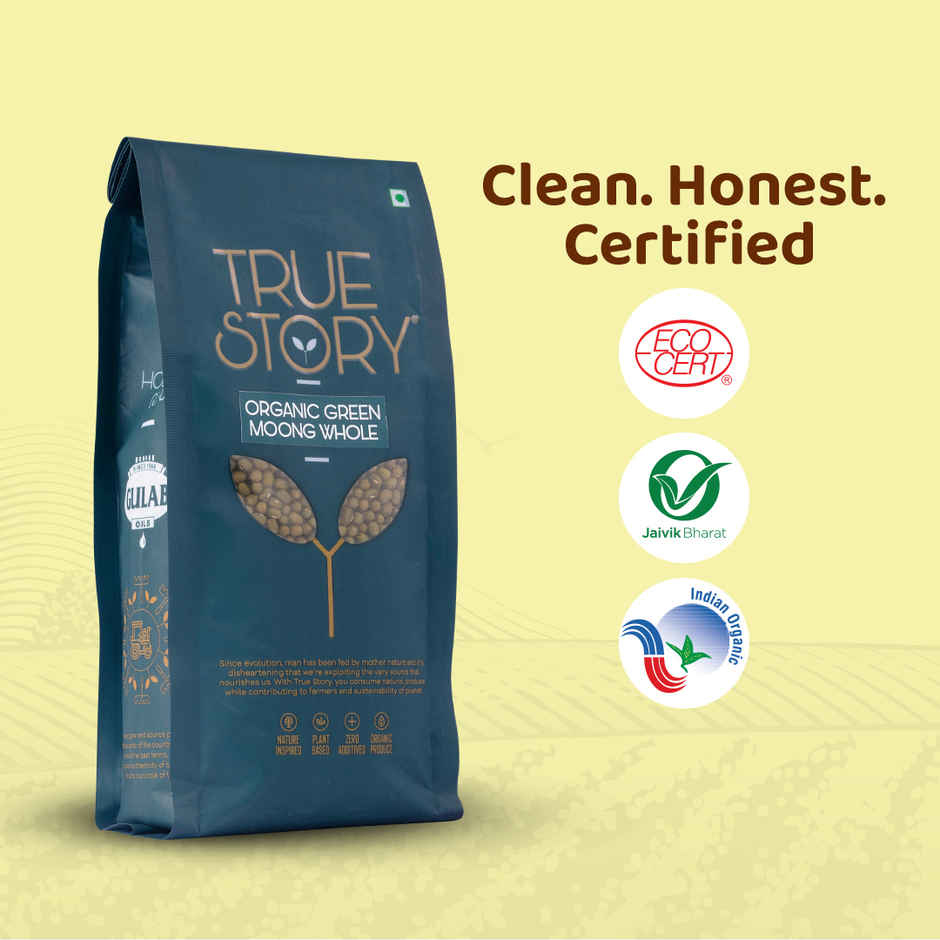 True Story Organic Green Moong Dal Whole