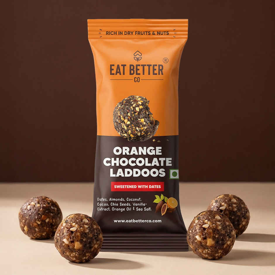Eat Better Co Orange & Chocolate Laddoos | No Added Sugar | High Protein, Truly Natural