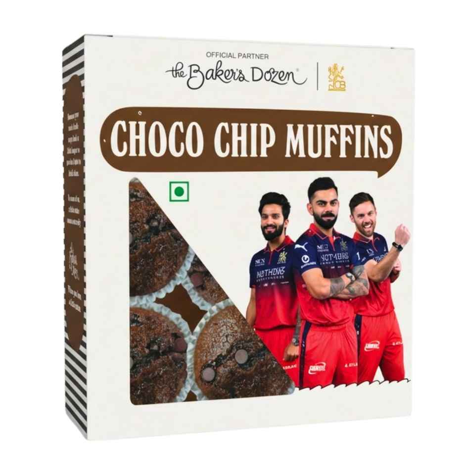 The Baker's Dozen Chocochip Muffin | Veg/Eggless Cake | Chocolate Cake | Cup Cake | Choco Muffin