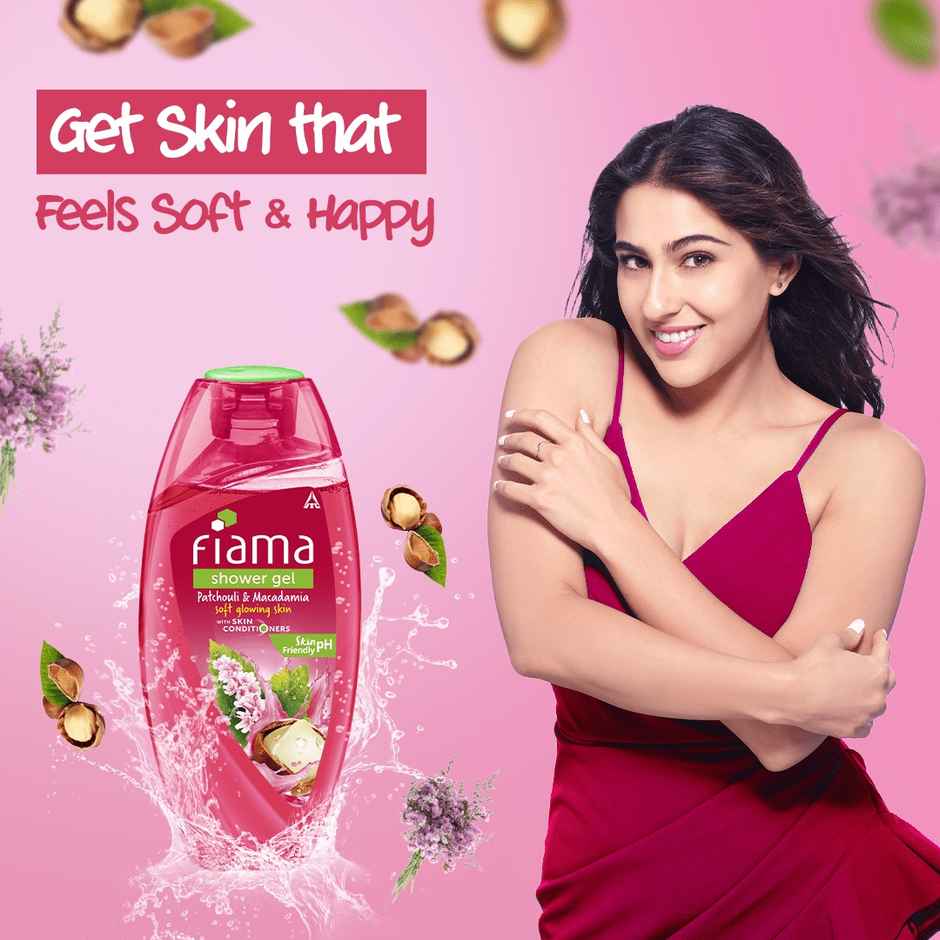 Fiama Body Wash Shower Gel Patchouli & Macadamia, with Skin Conditioners For Soft, Glowing Skin