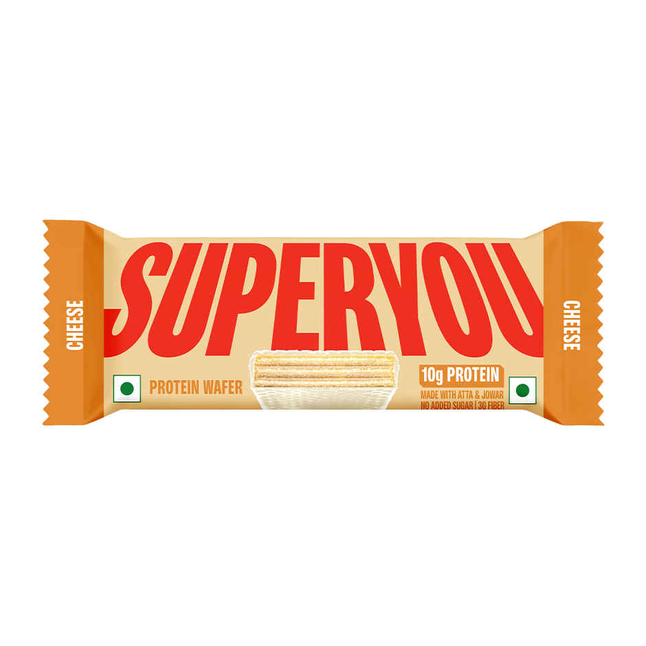 SuperYou 10g Protein Wafer Bar - Cheese (Made with Atta & Jowar. No Added Sugar. No Trans Fat.)