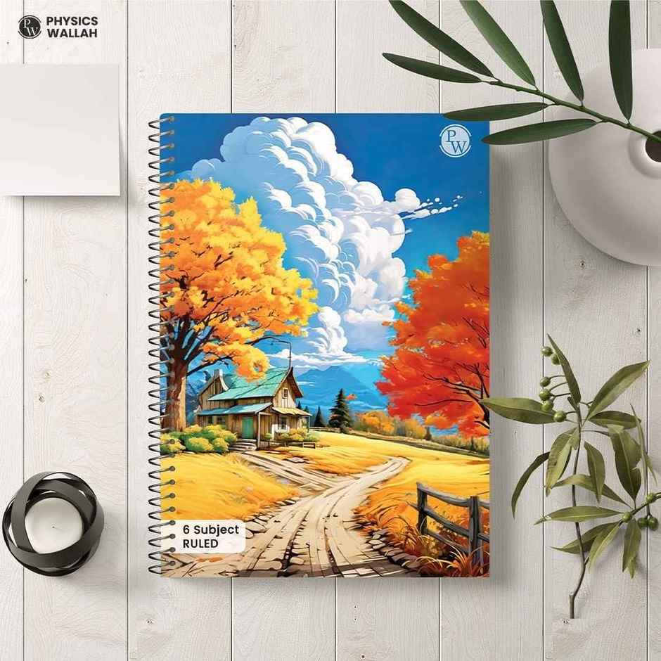 Physics Wallah 6 Subject Spiral Ruled Notebook | 400 Pages, A4 30 x 21 cm, Pw Seasons