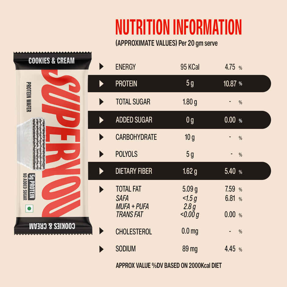 Superyou Mini Cookies & Cream Protein Wafer Bar