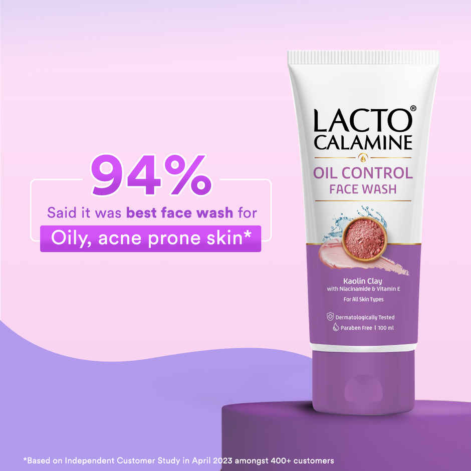 Lacto Calamine Facewash With Kaolin Clay And Niacinamide For Oily Skin