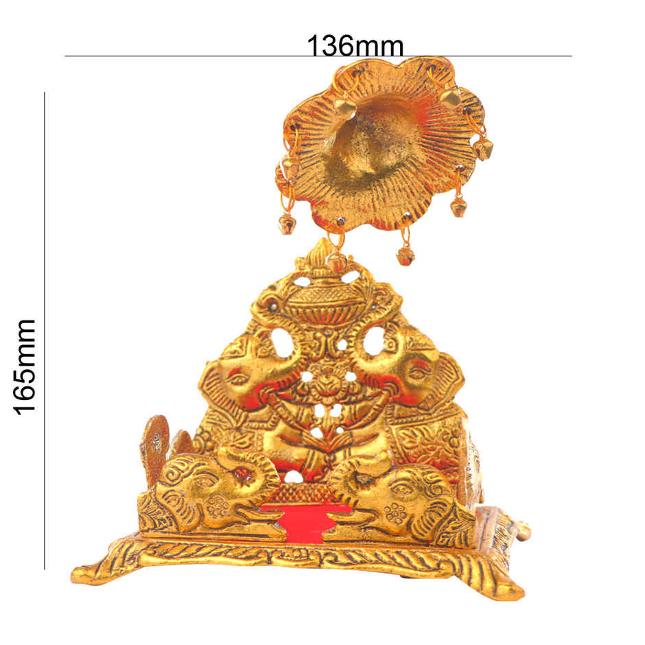 Singhashan For Laddu Gopal with Elephants in Gold Polish | Devnidhi