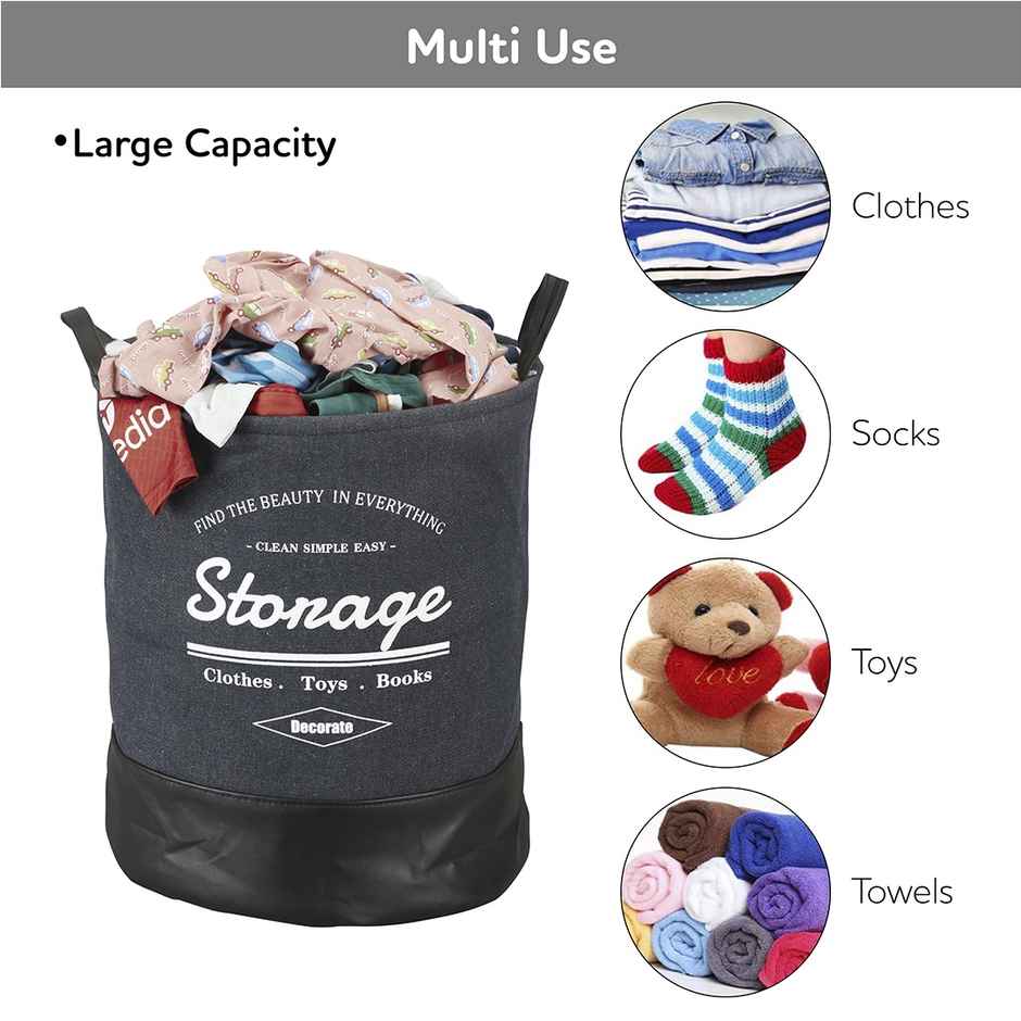 Kolorr 90L Laundry Bag For Clothes/Large Cloth Hamper Basket Foldable Dark Blue