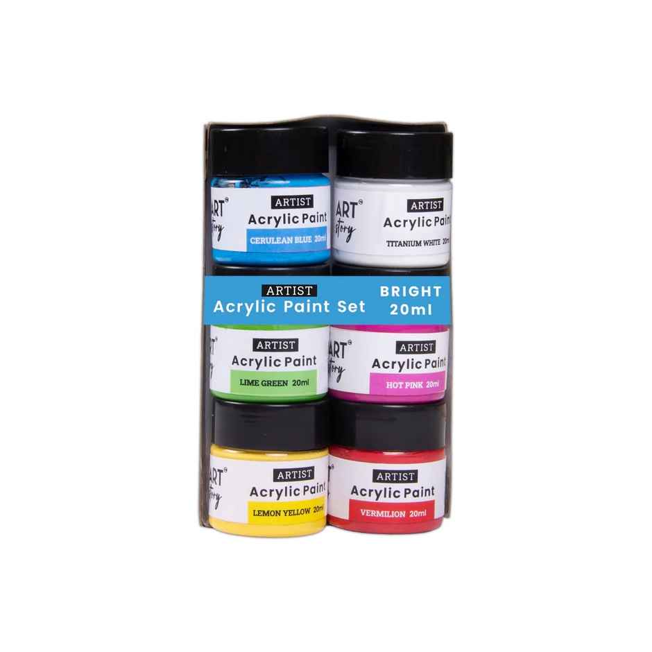 Itsy Bitsy Acrylic Colour Set Bright 6 Colors x 20 ml Each