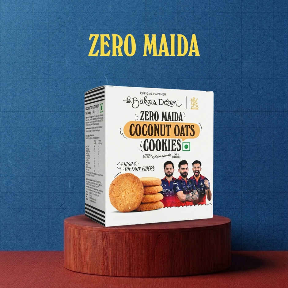 The Baker's Dozen Zero Maida Coconut Oats Cookies | Premium Oats Biscuit cookies | Coconut Biscuit