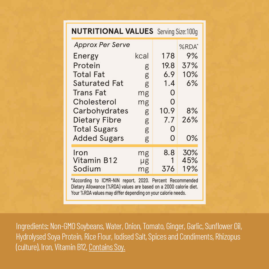 Hello Tempayy 40g Protein Tempeh Crumbles | Tawa Masala | Heat & Add