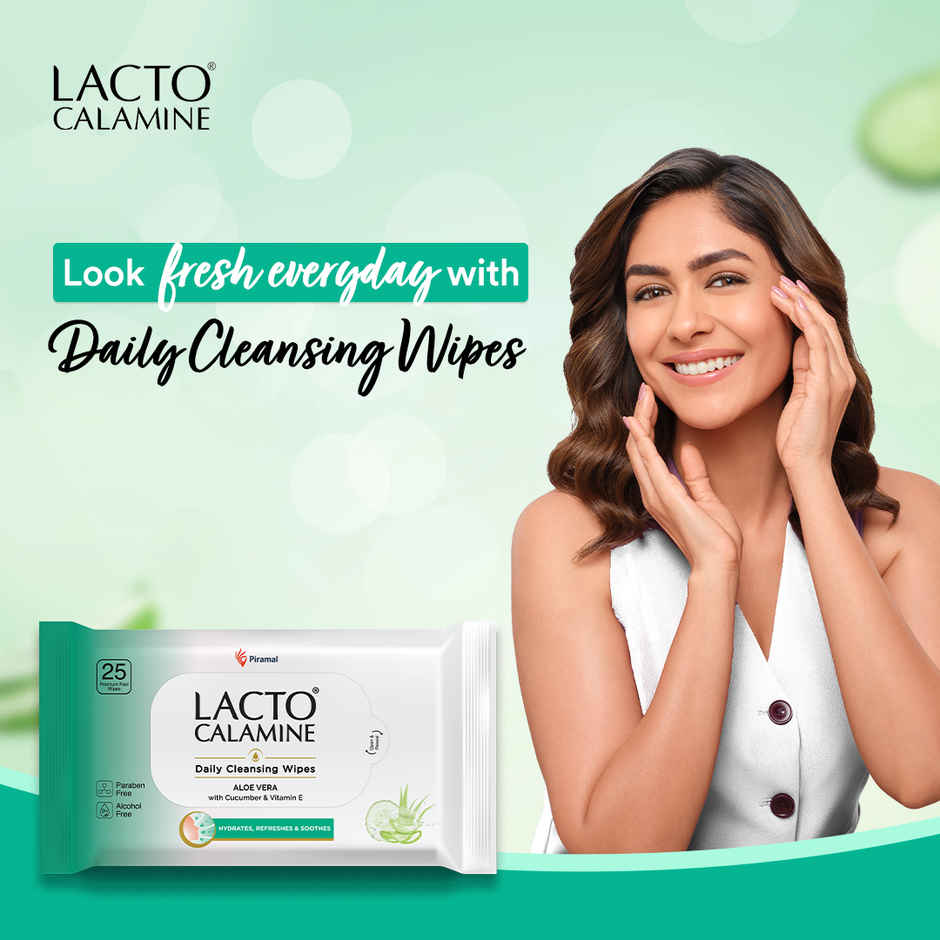 Lacto Calamine Makeup Remover Wipes With Aloe Vera, Cucumber And Vitamin E
