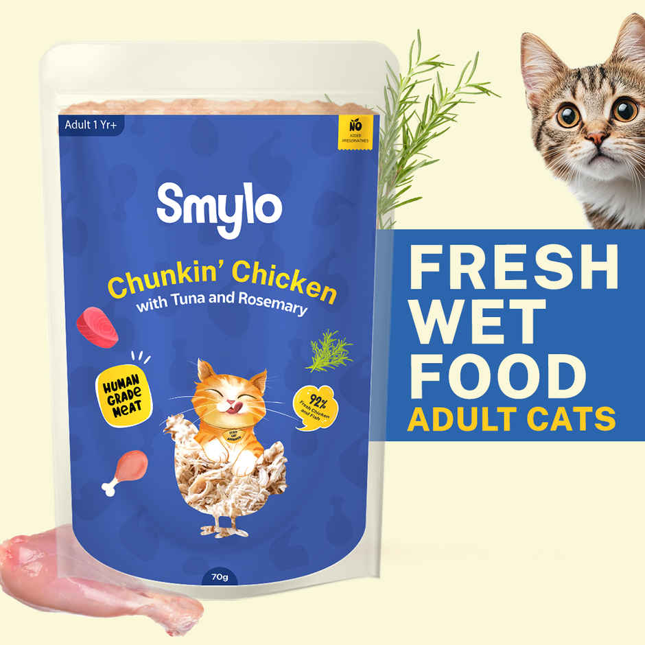 Smylo Adult Chicken & Tuna Wet Cat Food, Fresh & Preservative-Free Combo