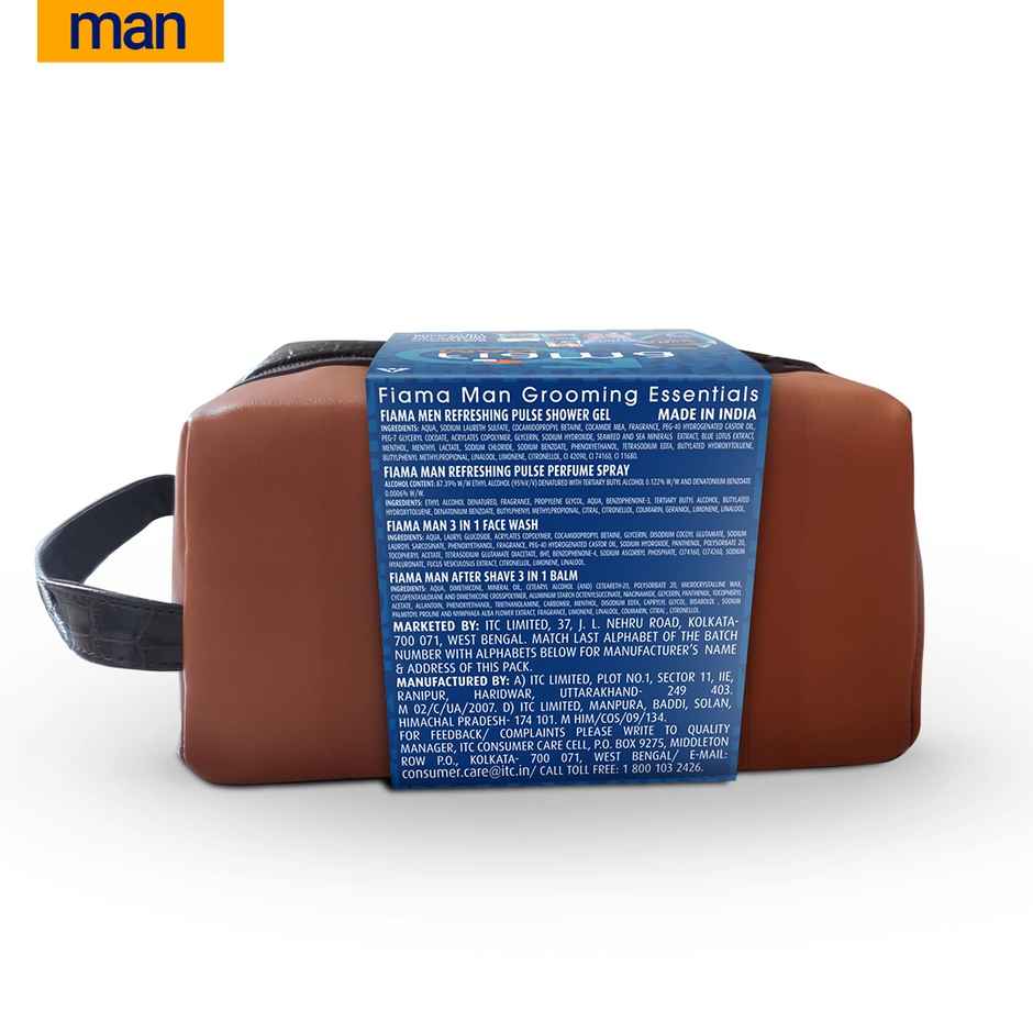 Fiama Men Grooming Essentials Gift Set, Free Pouch