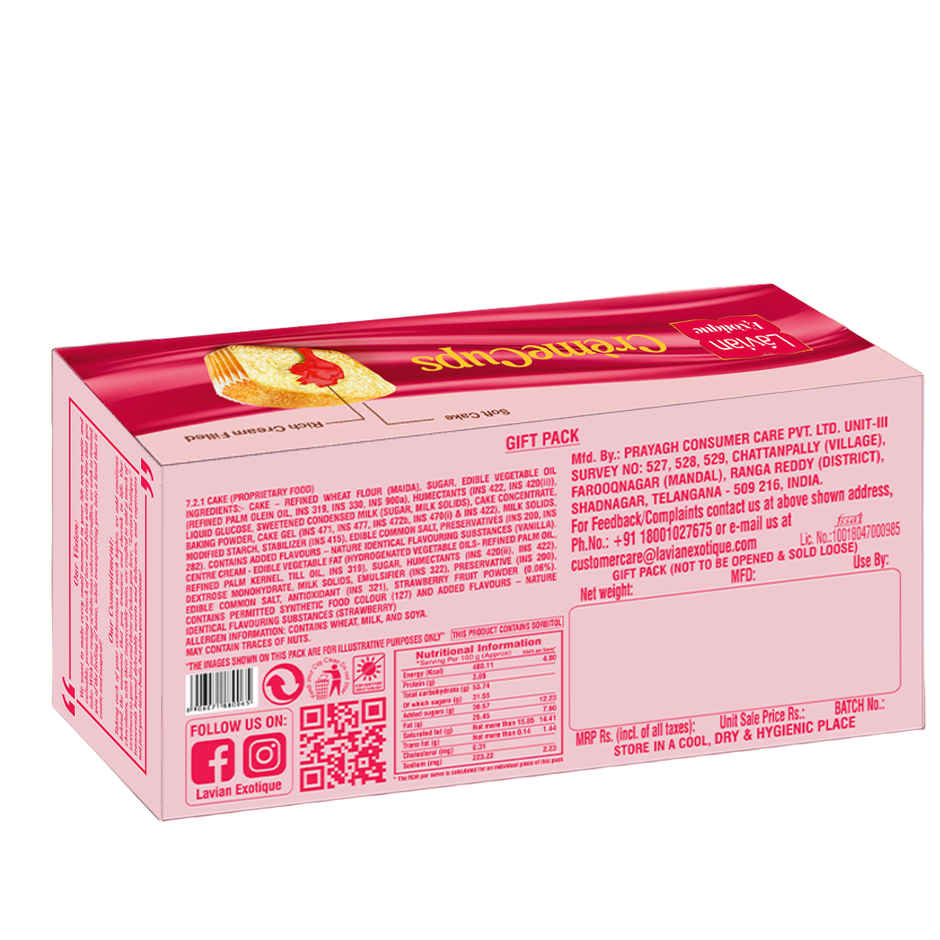 Lavian Exotique Creme Cups Strawberry | Dessert Delight