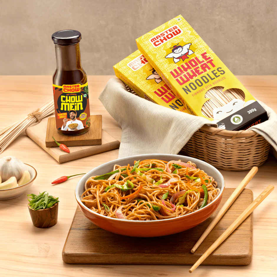 MasterChow Chowmein Cooking Sauce & MasterChow Whole Wheat Noodles | Combo