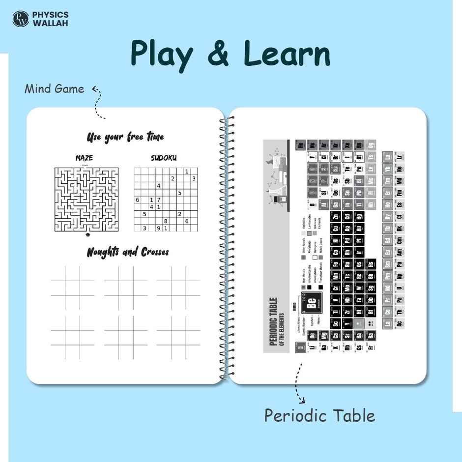Physics Wallah 6 Subject Spiral Notebook | 400 Pages | Ruled | Pw Seasons