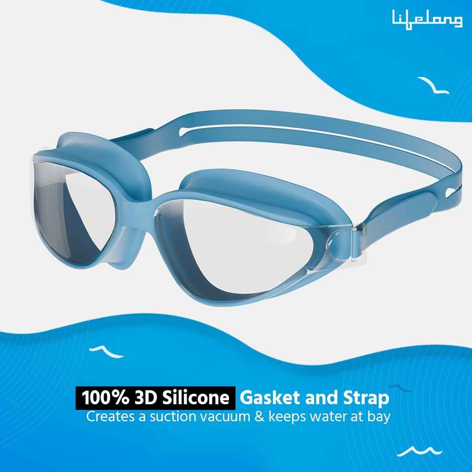 Lifelong Swimming Goggles for Adults | Anti-Fog Swim Glasses | Blue