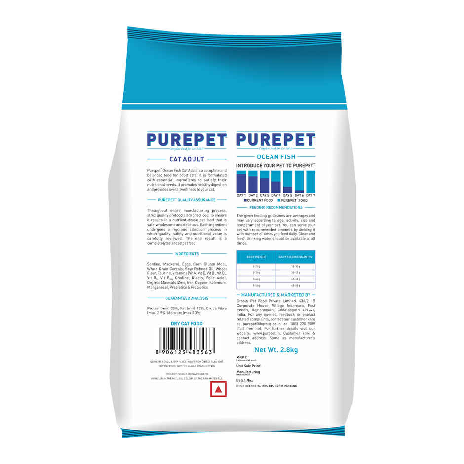 Purepet Ocean Fish Adult Dry Cat Food Combo 