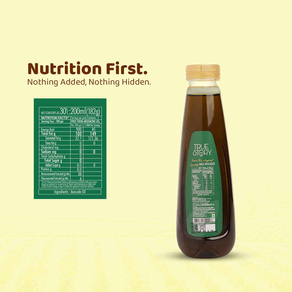True Story Cold Pressed Extra Virgin Avacado Oil