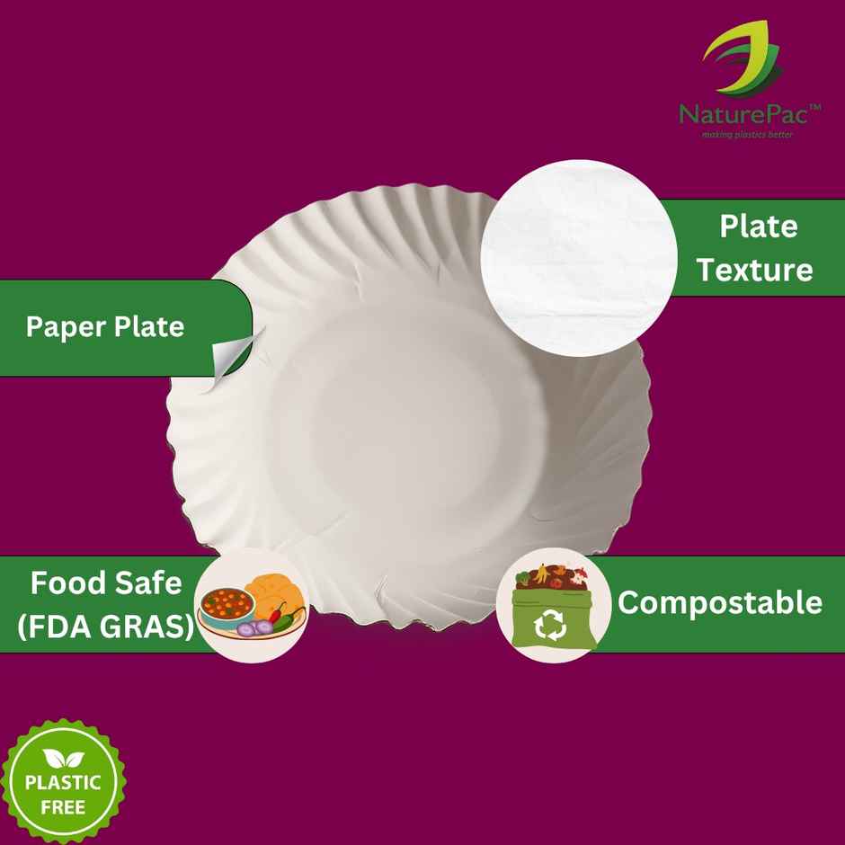 Disposable Paper Plates | 7 inch | Naturepac
