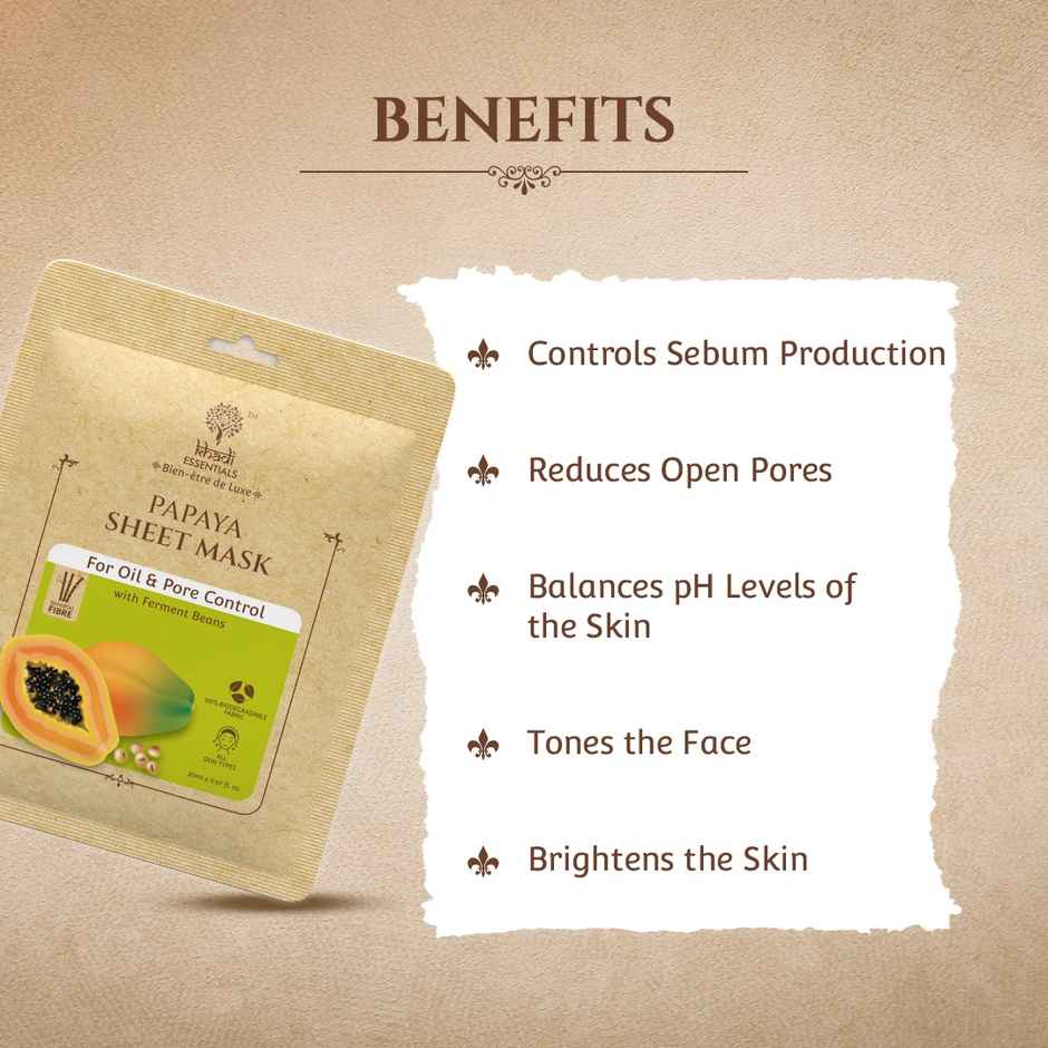 TAC - The Ayurveda Co. Khadi Essentials Papaya Sheet Mask for Oil Control and Brightening Skin