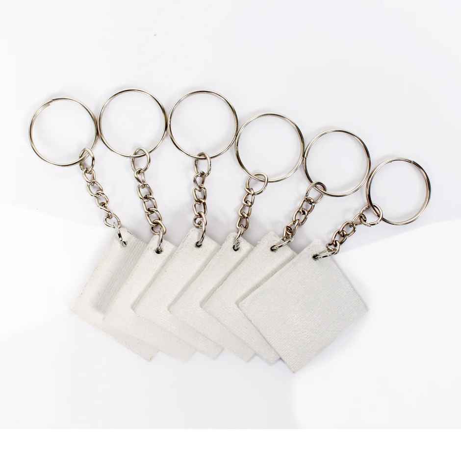 Itsy Bitsy Paintable Mdf Canvas Keychain 1.5 x 1.5 Inch 2mm Thick 6 Pc Ar