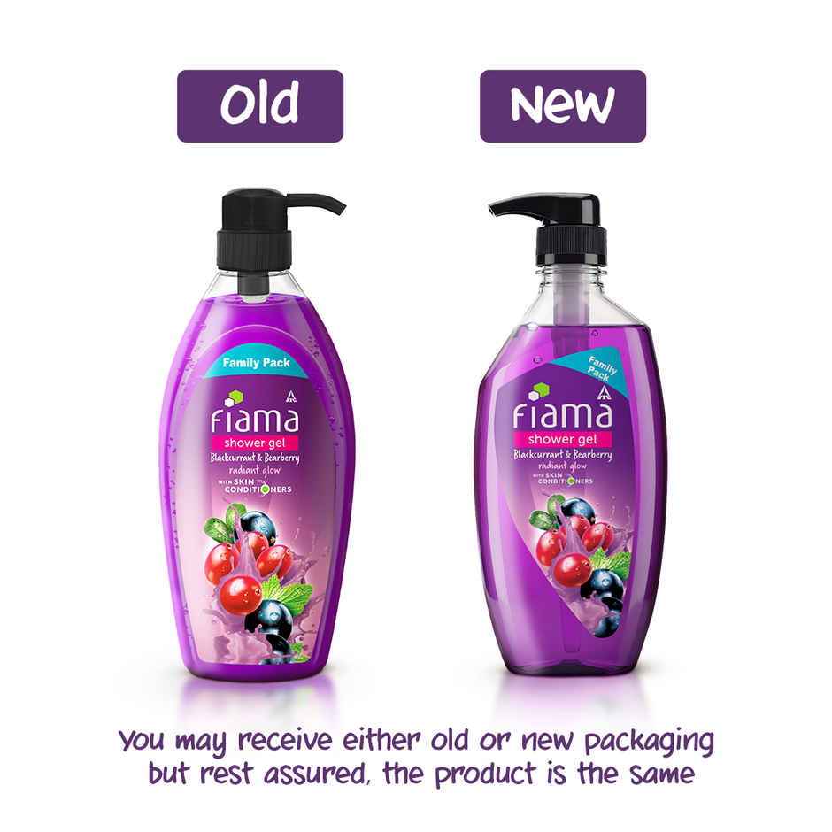 Fiama Body Wash Shower Gel Blackcurrant & Bearberry, with Skin Conditioners for Radiant Glow