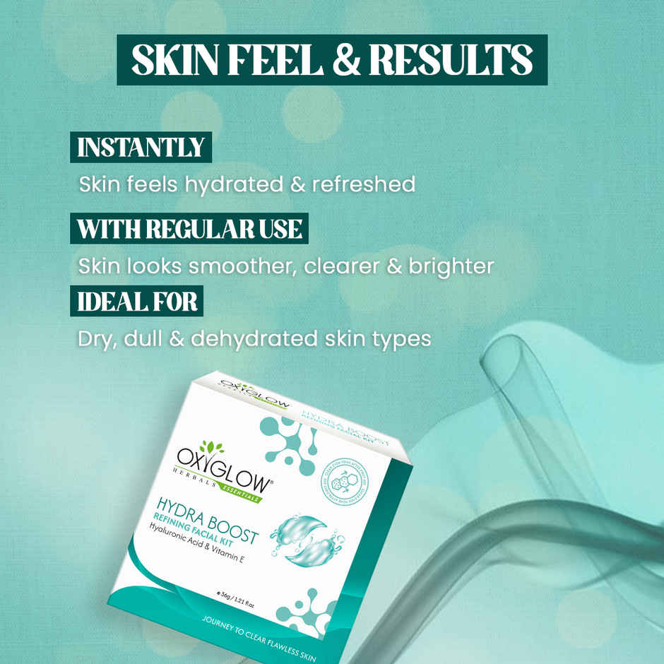 OxyGlow Herbals Hydra Boost Refining Facial Kit with Hyaluronic Acid & Vitamin E