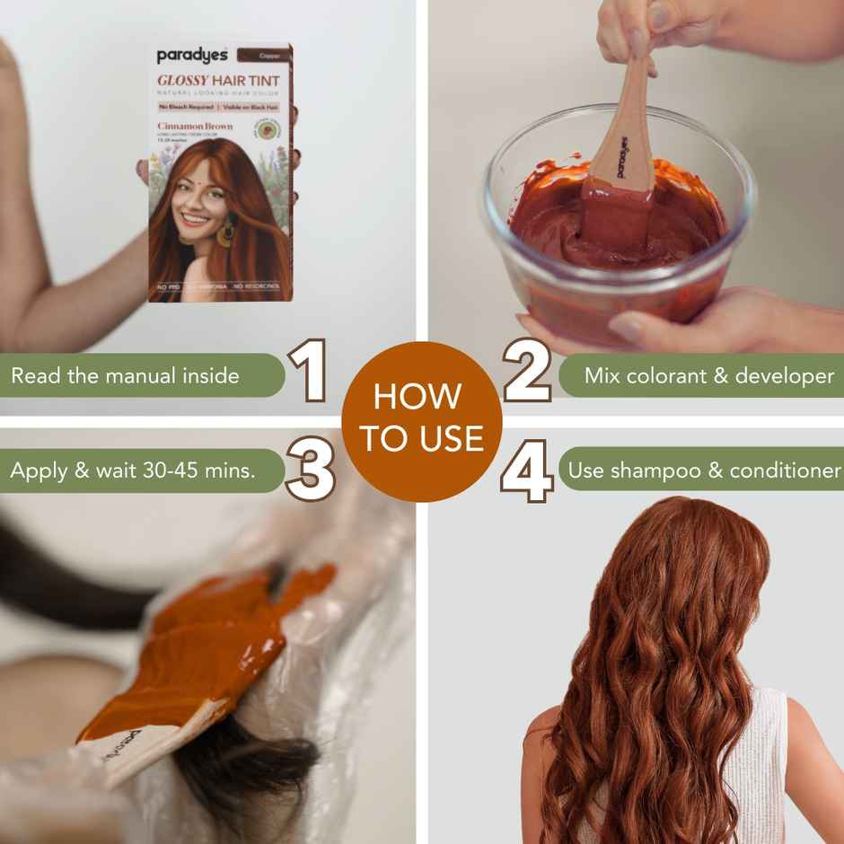 Paradyes No Bleach Cinnamon Brown Glossy Hair Tint