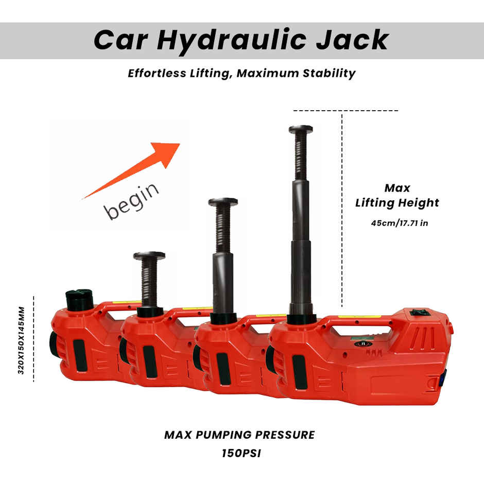 Potauto Electric Hydraulic Jack Lift & Wrench Kit For Changing Tyres | 5 In 1 Set For Car
