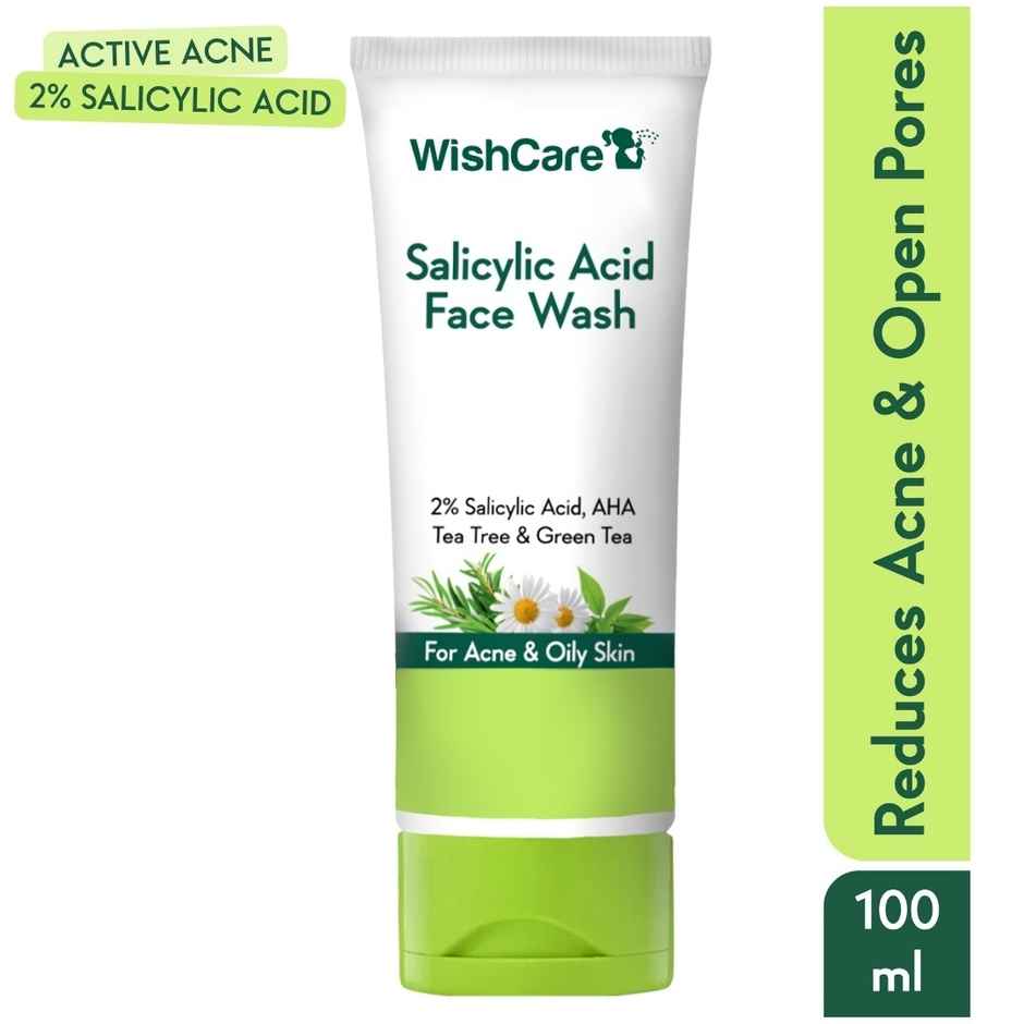 Wishcare 2% Salicylic Acid Face Wash With Aha, Greentea, Chamomile & Teatree