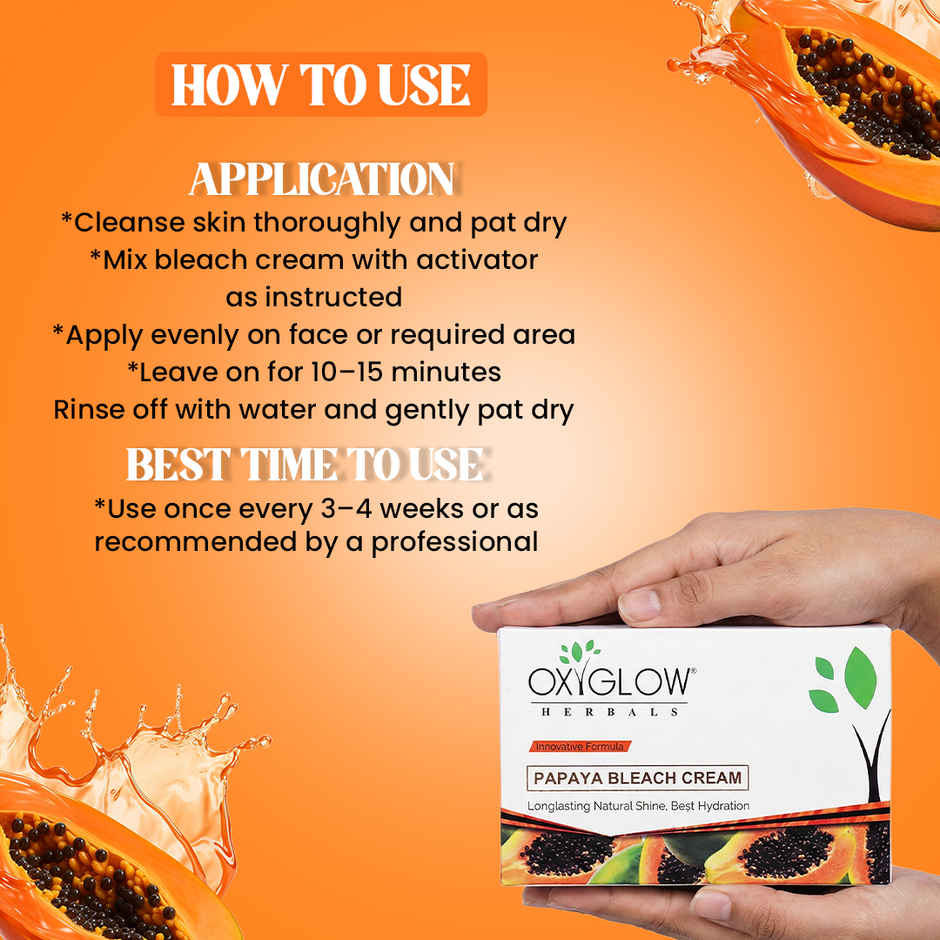 Oxyglow Herbals Papaya Bleach Cream Enriched With Goodness Of Papaya