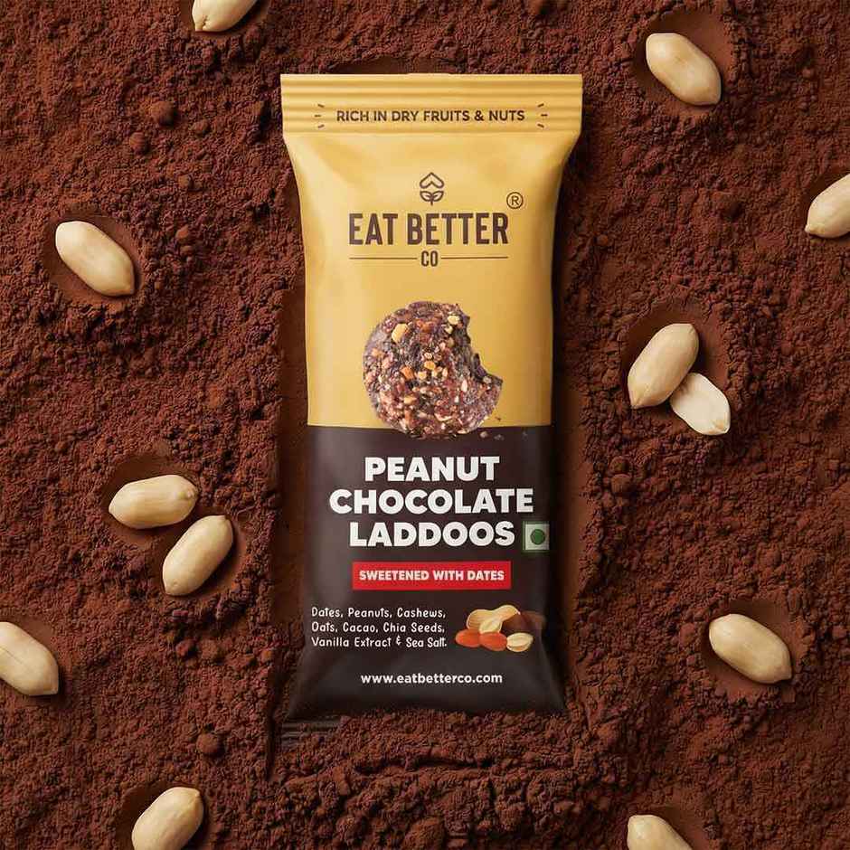 Eat Better Co Peanut & Chocolate Laddoos High Protein, Truly Natural