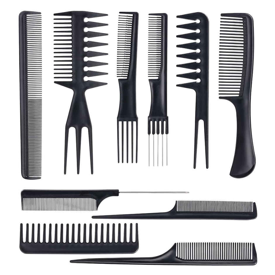 Multibrite Professional Salon Styling Hair Comb Set | Black