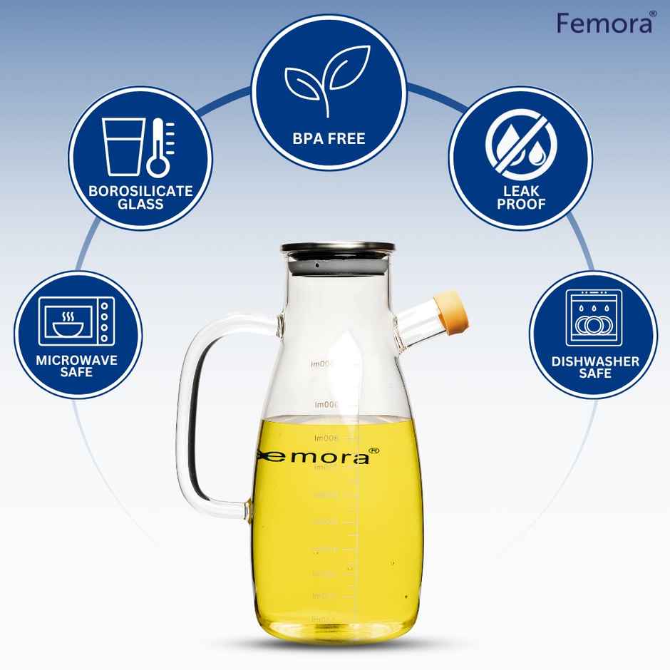 Femora Big Oil Bottle 1 L Borosilicate Glass