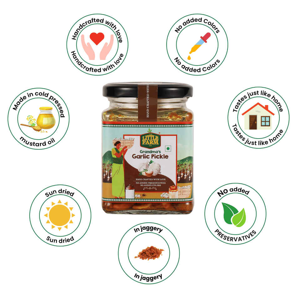 The Little Farm Co. Garlic Pickle | Achaar | Made with jaggery