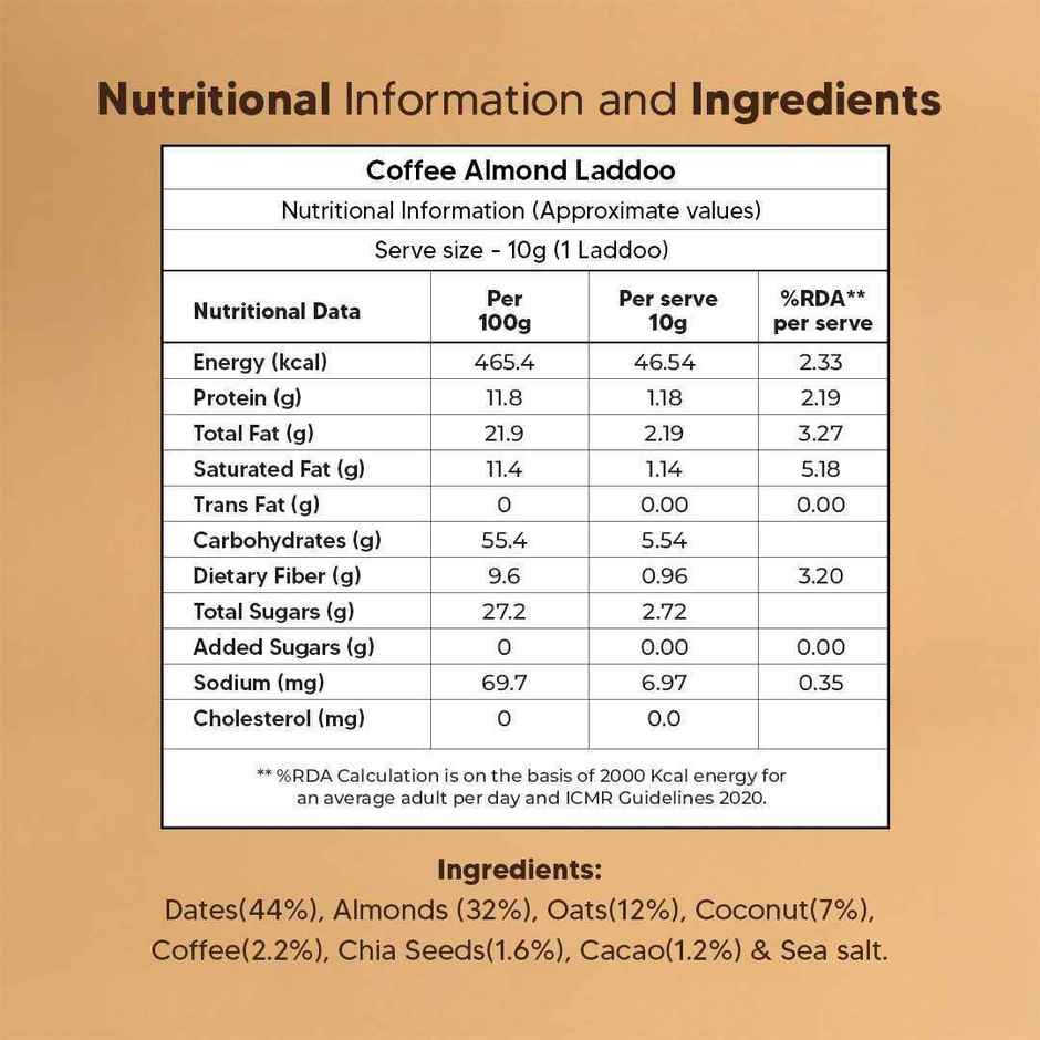 Eat Better Co Coffee & Almond Laddoos High Protein | Truly Natural