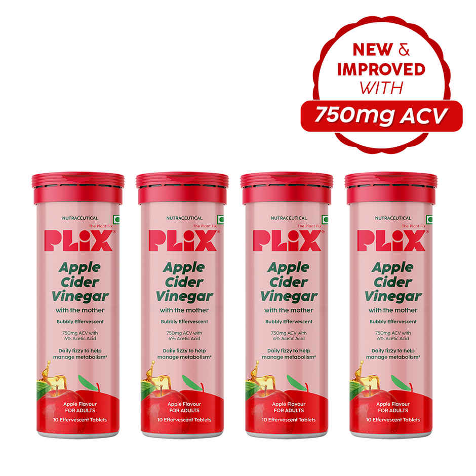 Plix The Plant Fix Apple Cider Vinegar Effervescent Tablets | Apple Burst