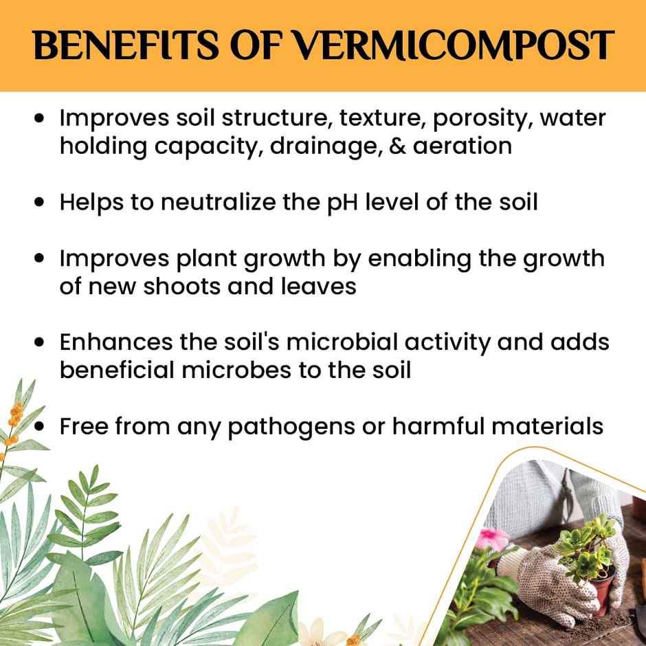 Garden Genie Vermicompost Fertilizer | Organic Vermi Compost for Garden Plant & Pot Plants