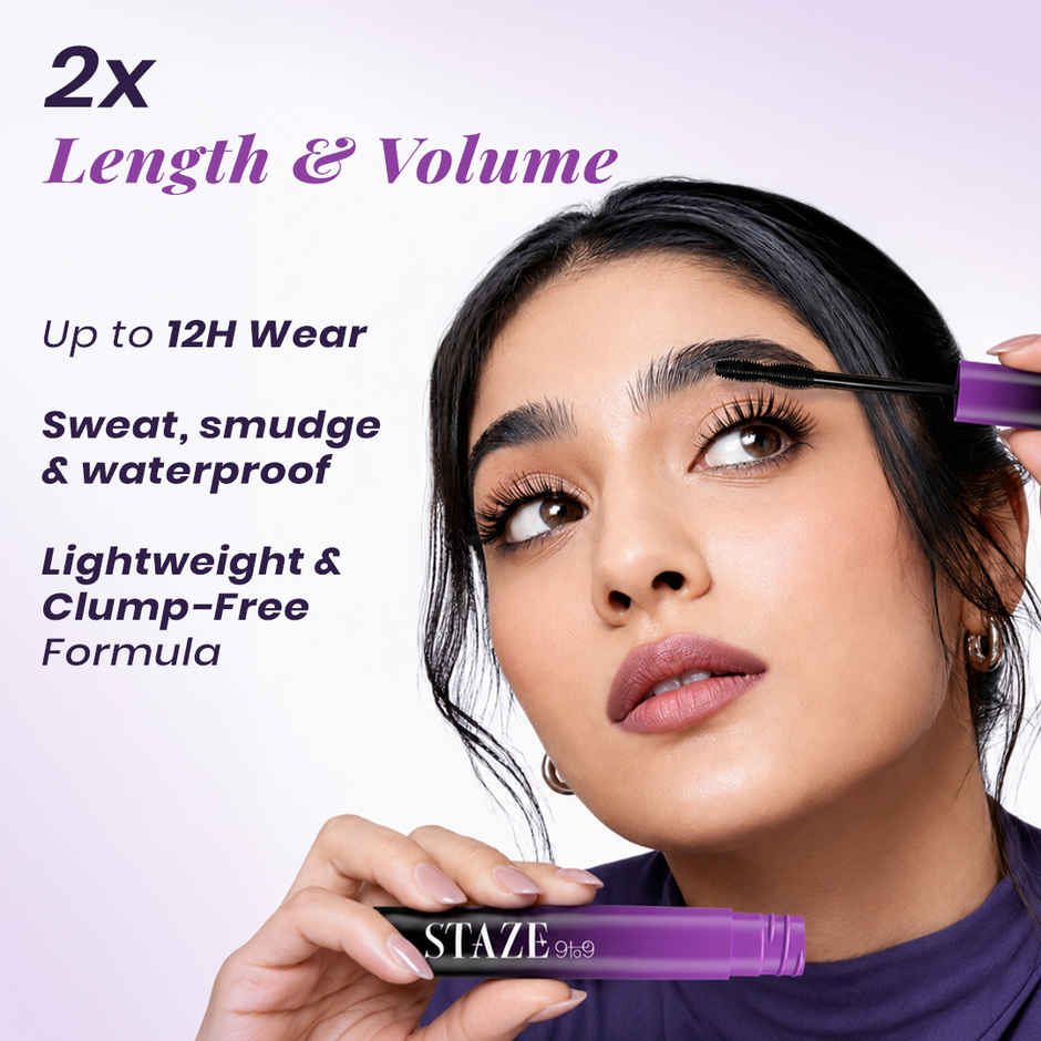 Staze All Eyes On You Volumizing & Lengthening Tubing Mascara|Blackest Black | 5ml