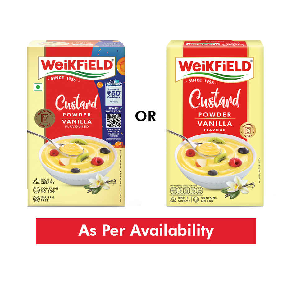 Weikfield Custard Powder Vanilla Flavour Carton
